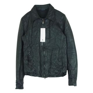 ジュンハシモト(junhashimoto)のjunhashimoto ジュンハシモト 1020000003 ZIP LEATHER SHIRT レザー シングル ライダース ジャケット ブラック系 3【中古】(レザージャケット)