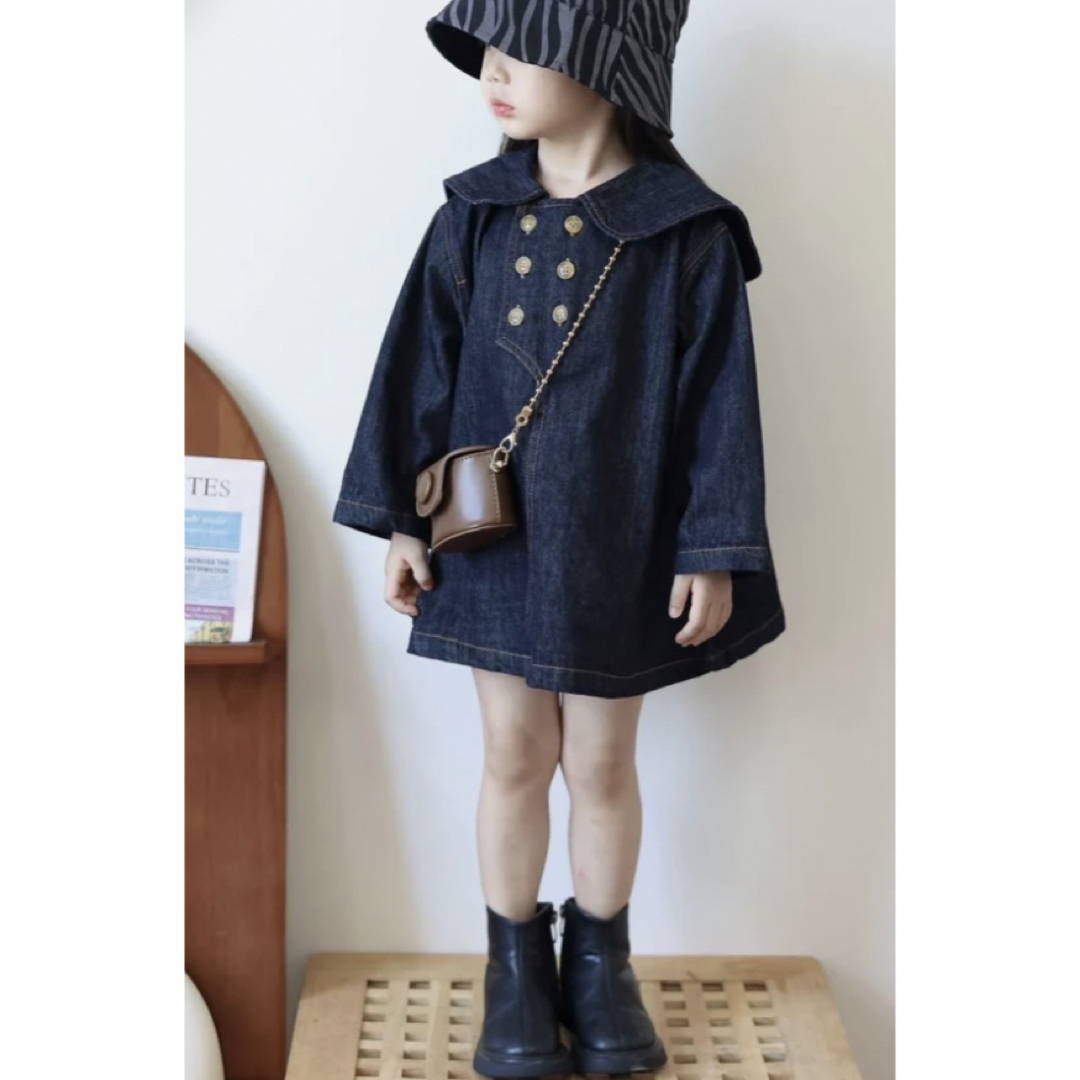 【新品未使用】韓国子供服　110  elmo デニム　ワンピース キッズ/ベビー/マタニティのキッズ服女の子用(90cm~)(ワンピース)の商品写真