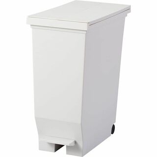 【色: ホワイト】アスベル フタ付きゴミ箱 両開きペダル カウンター下収納可 3(ごみ箱)