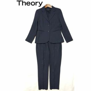 セオリー(theory)の美品★セオリー★セットアップ パンツスーツ ストライプ ネイビー(スーツ)