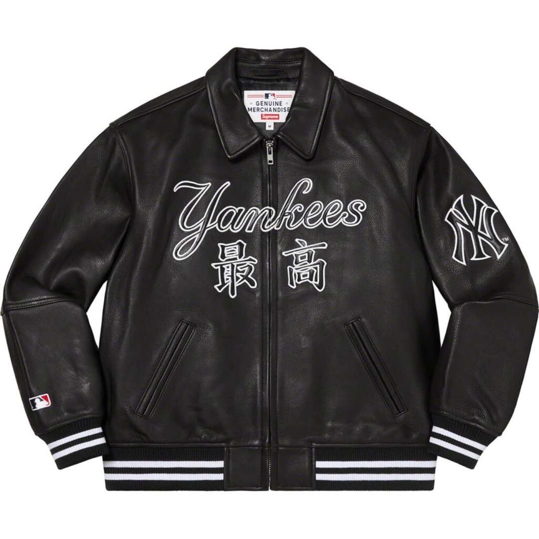 Supreme(シュプリーム)のSupreme Yankees Kanji Leather Varsity メンズのジャケット/アウター(レザージャケット)の商品写真