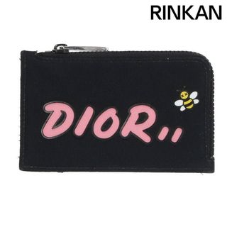 ディオール(Dior)のディオール ×カウズ KAWS　 ロゴパッチレザー切替ナイロンコインケース財布 メンズ(コインケース/小銭入れ)