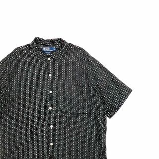 ポロラルフローレン(POLO RALPH LAUREN)のポロ ラルフローレン 総柄シャツ リネンシャツ ヴィンテージ L 黒(シャツ)