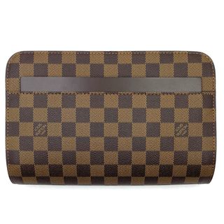 ルイヴィトン(LOUIS VUITTON)のLOUIS VUITTON ルイヴィトン クラッチバッグ ダミエ サンルイ セカンドバッグ ポーチ 鞄 かばん N51993    ブラウン 茶 ゴールド金具 メンズ 美品【中古品】(セカンドバッグ/クラッチバッグ)