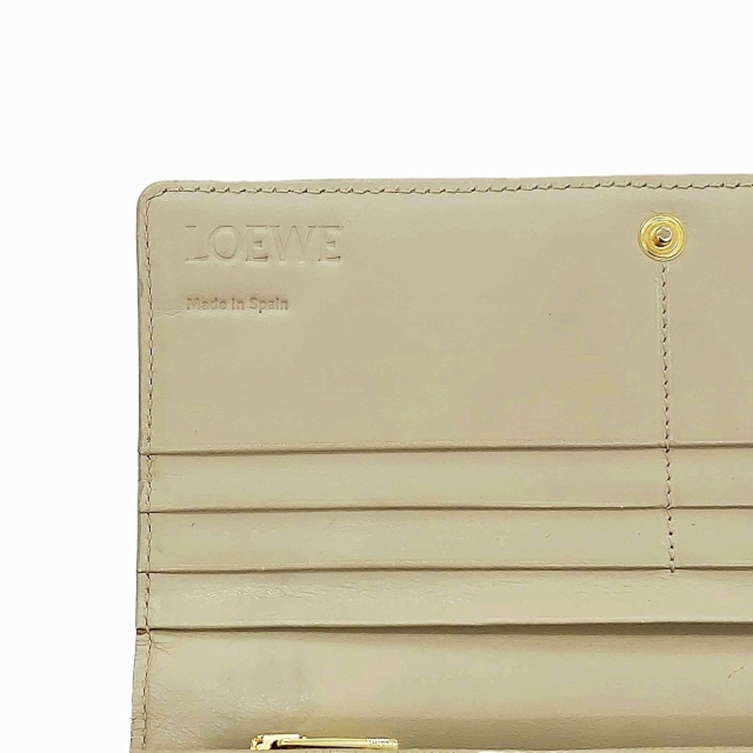 LOEWE(ロエベ)のロエベ リネンフラップ アナグラム ロゴ 長財布 二つ折り レザー レディースのファッション小物(財布)の商品写真