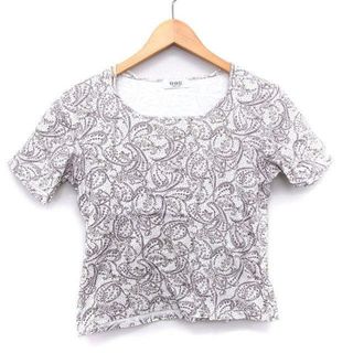 ジユウク(自由区)の自由区 オンワード樫山 カットソー Tシャツ 花柄 ネックストラップ 半袖 丸首(カットソー(半袖/袖なし))