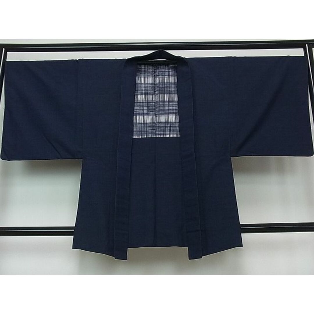 平和屋川間店■男性　紬　アンサンブル　濃紺地　逸品　tx5136 メンズの水着/浴衣(着物)の商品写真