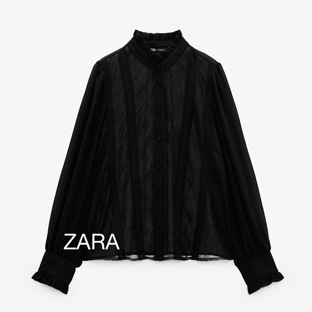 ZARA(ザラ)のZara シースルーレースシャツ レディースのトップス(シャツ/ブラウス(長袖/七分))の商品写真