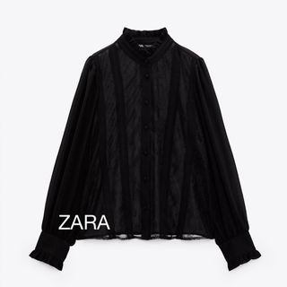 ザラ(ZARA)のZara シースルーレースシャツ(シャツ/ブラウス(長袖/七分))