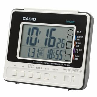 CASIO(カシオ) 目覚まし時計 電波 白 デジタル スヌーズ ライト付き D(置時計)