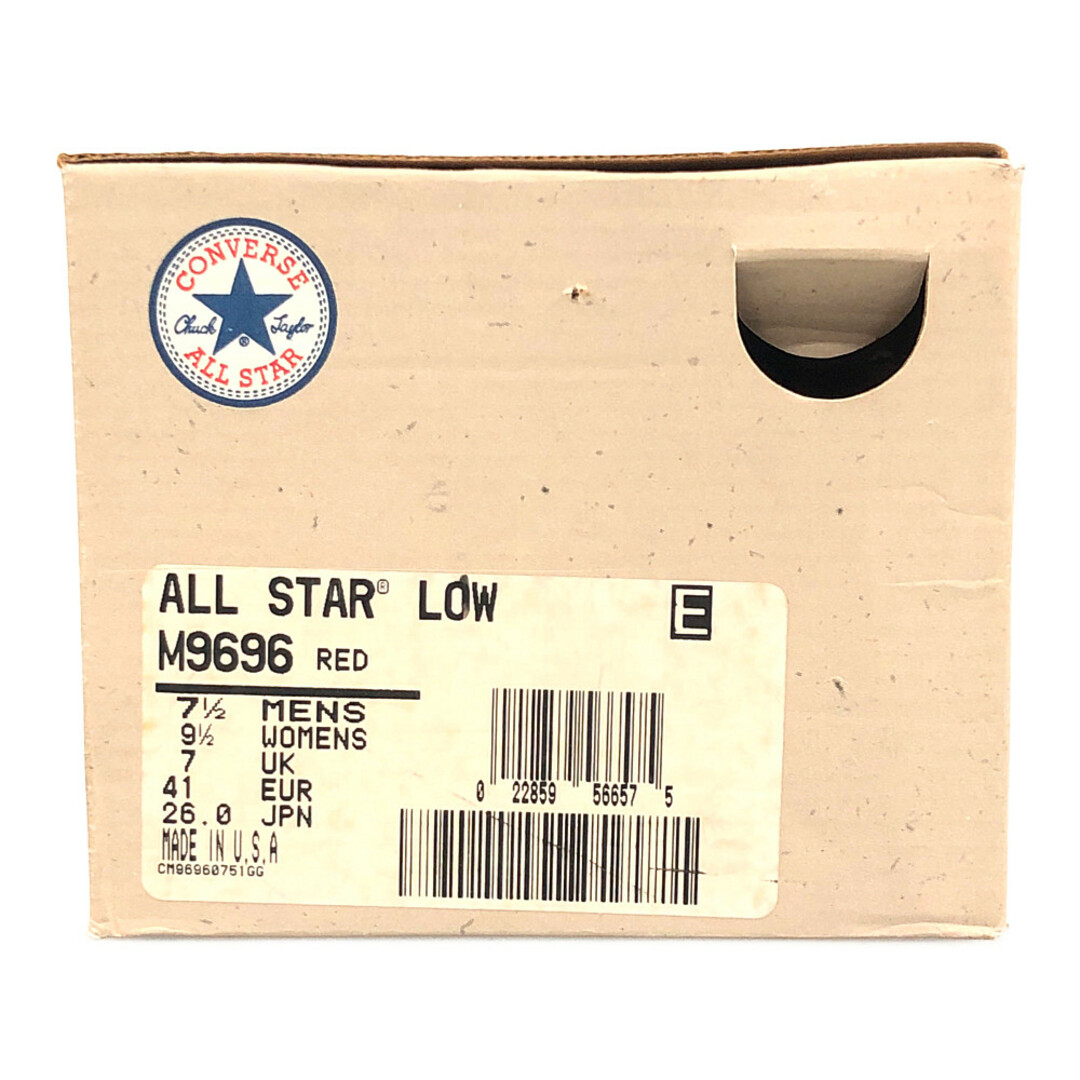 CONVERSE(コンバース)のCONVERSE コンバース 当時物 ALL STAR LOW オールスター キャンバス シューズ USA製 VINTAGE レッド サイズUS7.5=26cm 正規品 / 33422 メンズの靴/シューズ(スニーカー)の商品写真