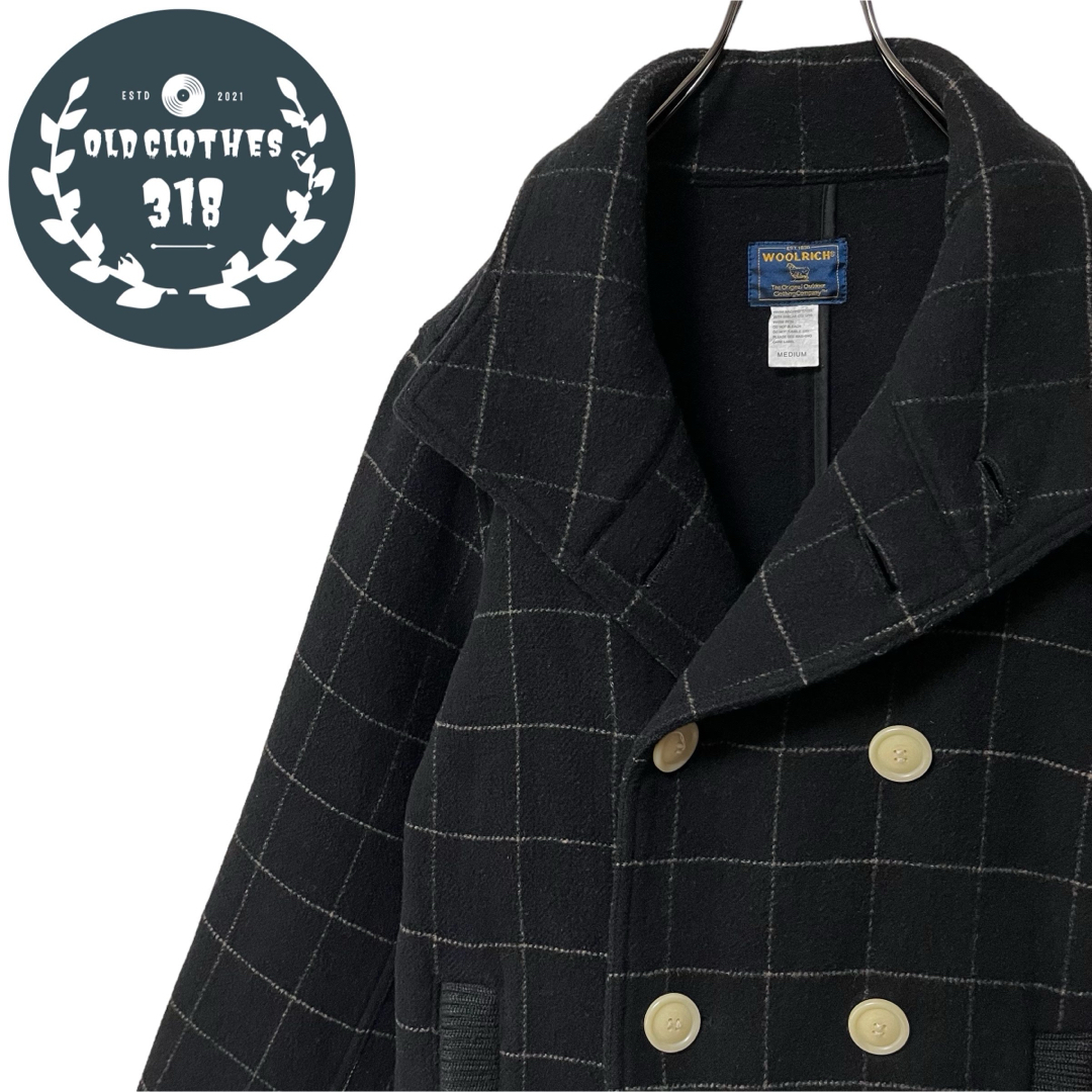 WOOLRICH(ウールリッチ)の【WOOLRICH】ウールリッチ ピーコート ダブルブレスト ウール地 チェック メンズのジャケット/アウター(ピーコート)の商品写真