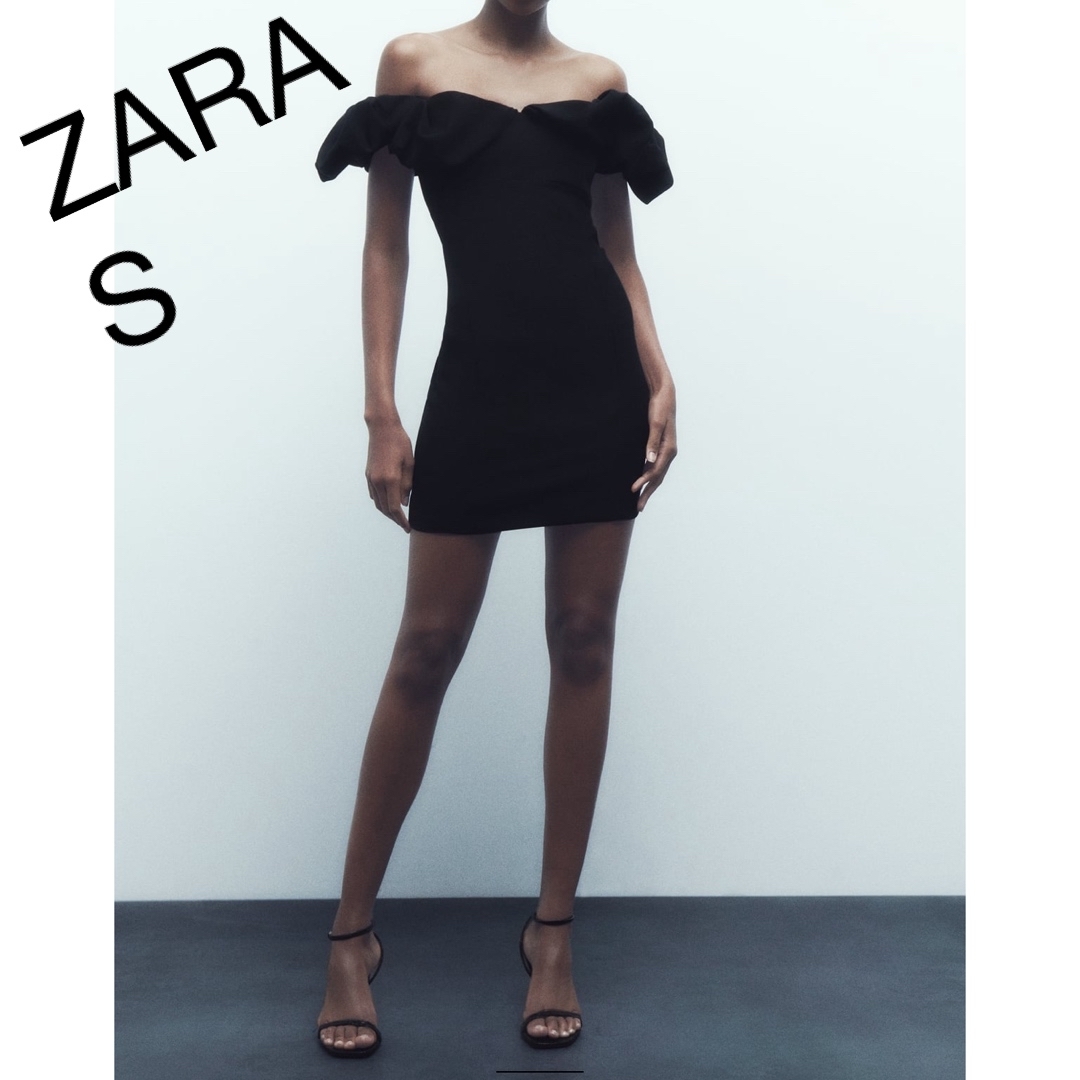ZARA(ザラ)のミニワンピースパフスリーブ レディースのワンピース(ミニワンピース)の商品写真