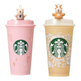 スターバックス(Starbucks)の新品　スターバックス　リユーザブルカップ　ベアリスタキャップ　バレンタイン(容器)