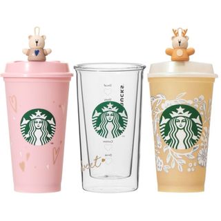 スターバックスコーヒー(Starbucks Coffee)の新品　スターバックス　バレンタイン　リユーザブルカップ　ダブルウォールグラス(グラス/カップ)