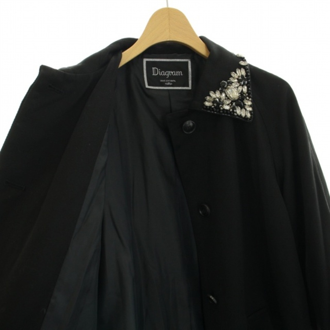 ダイアグラム グレースコンチネンタル ステンカラーロングコート 34 XS 黒 レディースのジャケット/アウター(その他)の商品写真