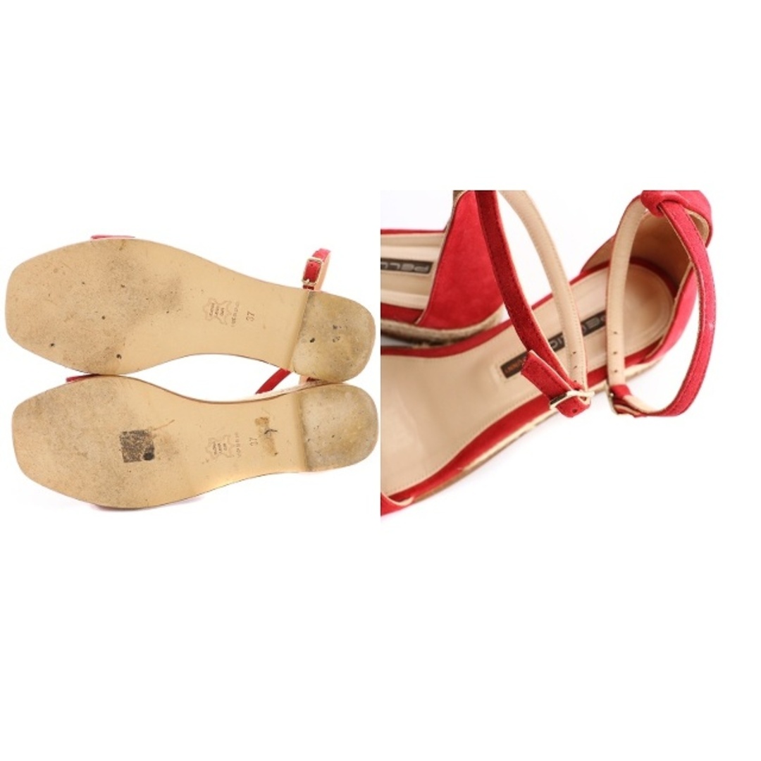PELLICO(ペリーコ)のペリーコ サニー サンダル ウェッジヒール スエード ストラップ 37 24 赤 レディースの靴/シューズ(サンダル)の商品写真