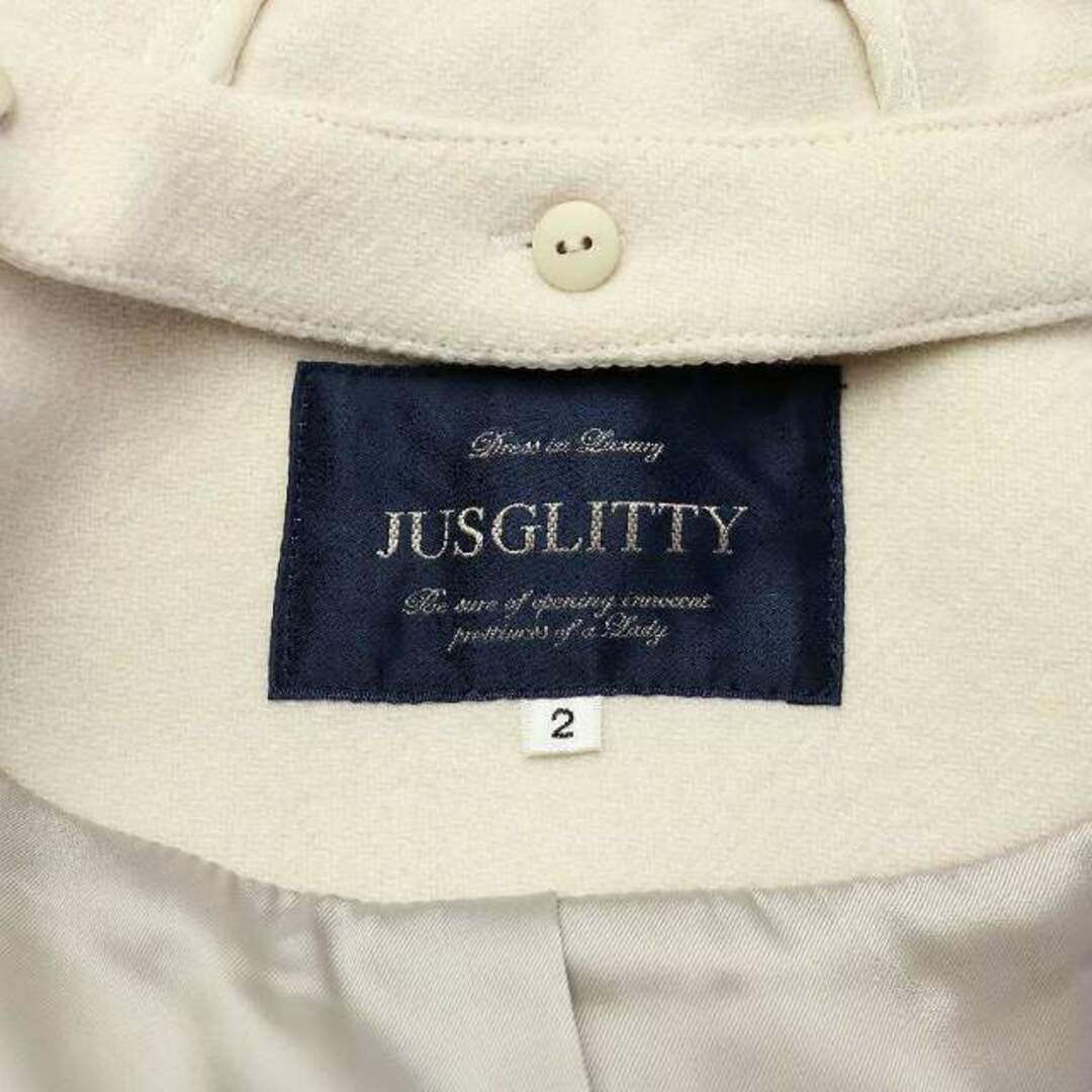 JUSGLITTY(ジャスグリッティー)のジャスグリッティー ファーコート ノーカラー フォックスファー 2 アイボリー レディースのジャケット/アウター(毛皮/ファーコート)の商品写真