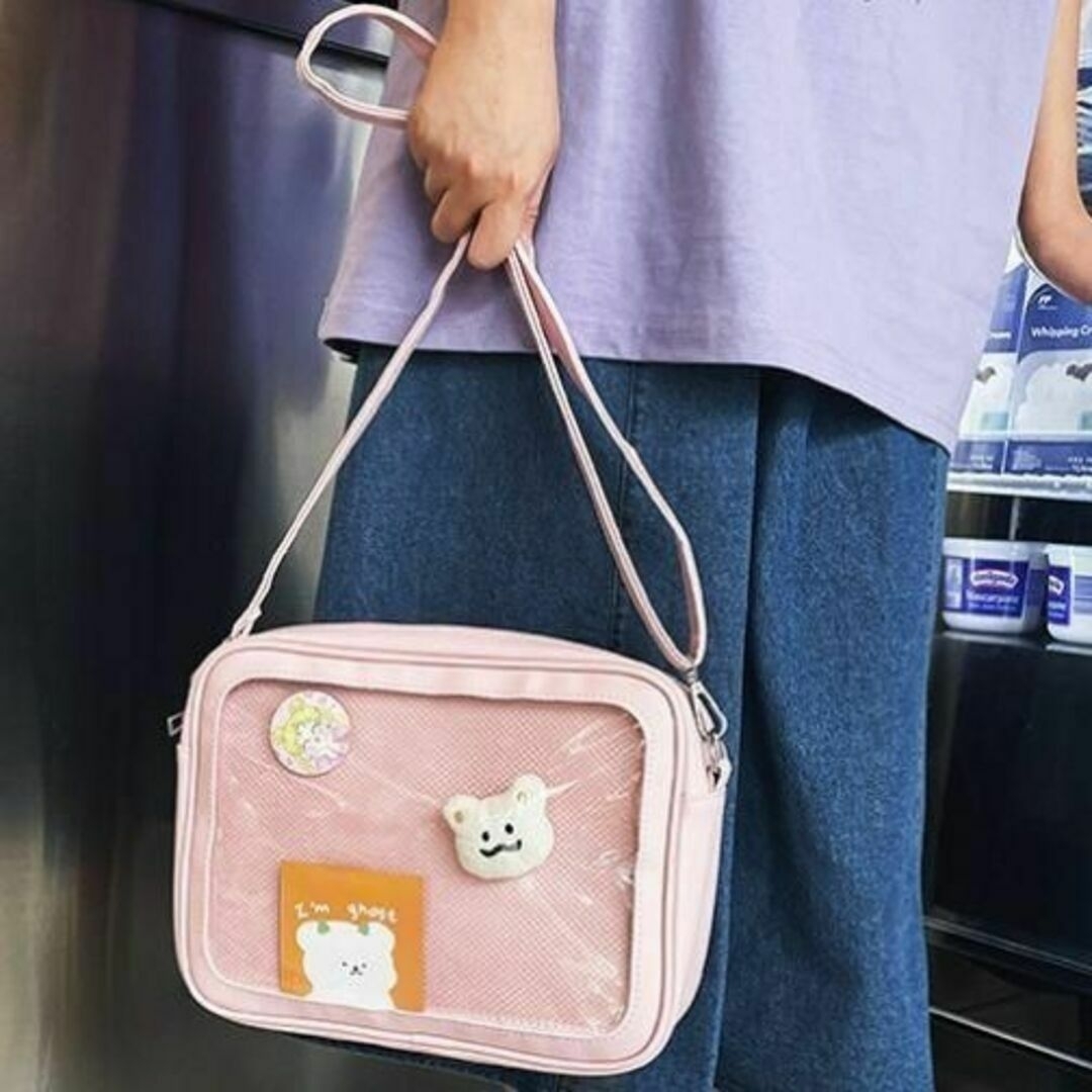痛バッグ 見せバッグ♡魅せショルダー 推し活 透明バッグ 痛バシート ピンク レディースのバッグ(ショルダーバッグ)の商品写真