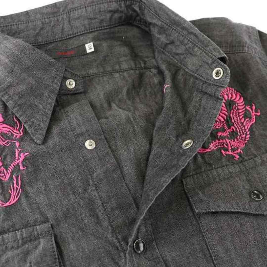 FULLCOUNT(フルカウント)のFULLCOUNT シャツ カジュアルシャツ 龍 ドラゴン刺繍 40 L グレー メンズのトップス(シャツ)の商品写真