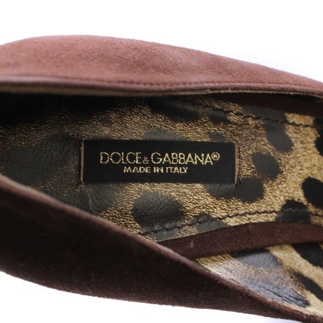 DOLCE&GABBANA(ドルチェアンドガッバーナ)のドルガバ パンプス ポインテッドトゥ ピンヒール スエード 37 24cm 茶 レディースの靴/シューズ(ハイヒール/パンプス)の商品写真