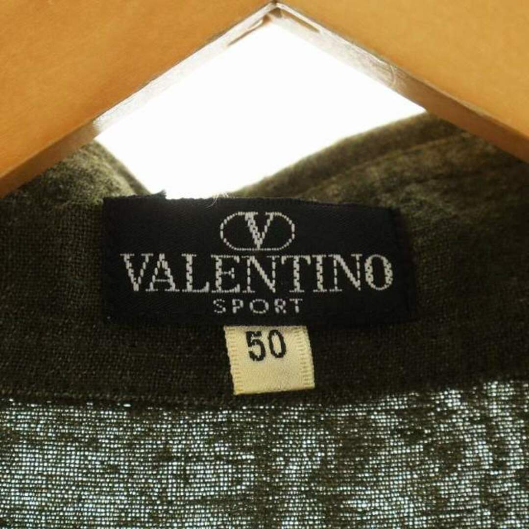 VALENTINO(ヴァレンティノ)のVALENTINO スポーツ 半袖シャツ カットソー 麻 リネン 50 XL 緑 メンズのトップス(シャツ)の商品写真
