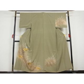 平和屋川間店■訪問着　薄文　暈し染め　金銀彩　着丈153.5cm　裄丈60.5cm　正絹　逸品　A-br3571(着物)