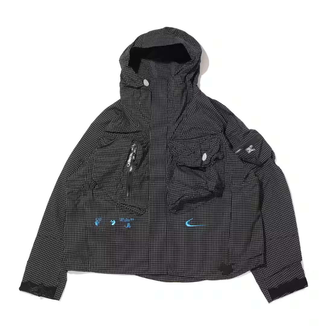 OFF-WHITE(オフホワイト)のNIKE OFF-WHITE パッカブル フーディ ジャケット ブラック 2XL メンズのジャケット/アウター(マウンテンパーカー)の商品写真