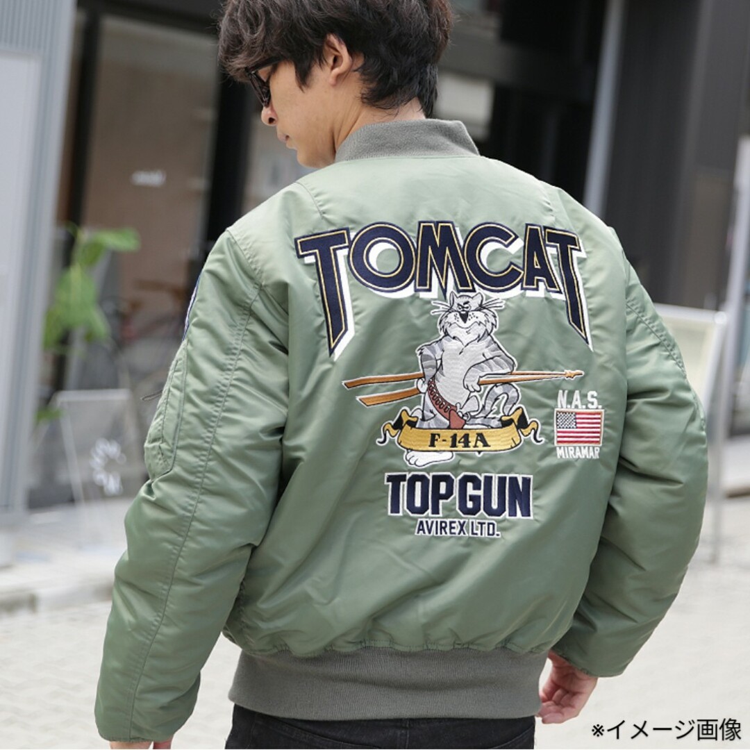 AVIREX(アヴィレックス)のアヴィレックス MA-1 TOP GUN/TOMCAT 刺繍【SAGE★XL】 メンズのジャケット/アウター(フライトジャケット)の商品写真