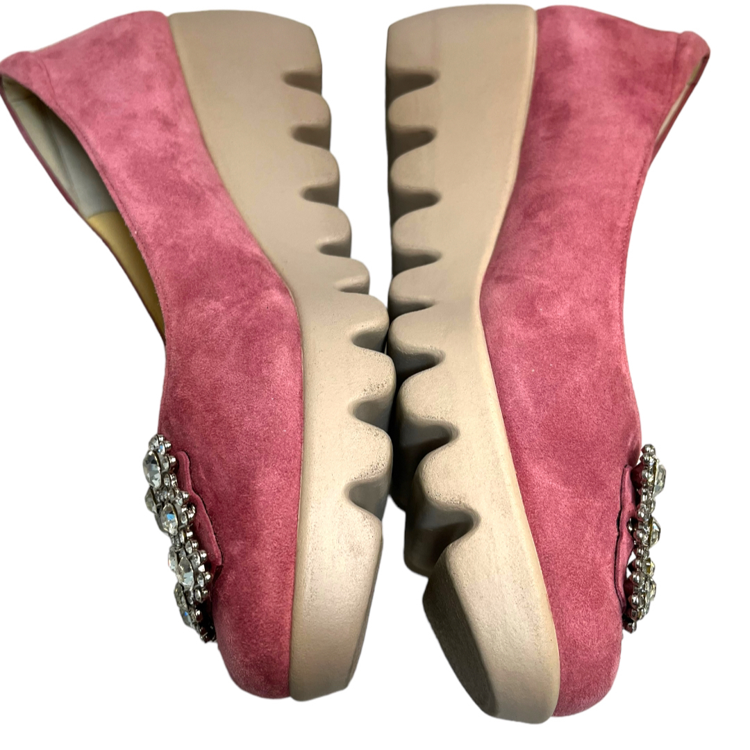 ヒルズアヴェニュー　ピンク　キラキラ　厚底　パンプス　24cm スエード　 レディースの靴/シューズ(ハイヒール/パンプス)の商品写真