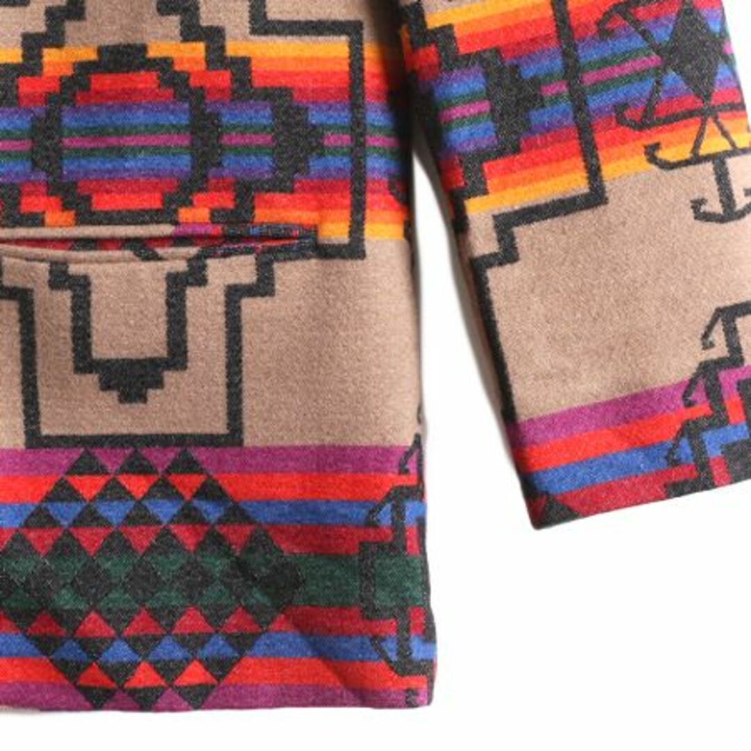 PENDLETON(ペンドルトン)のデッドストック 90s USA製 ペンドルトン ネイティブ テーラード ジャケット レディース M 90年代 オールド ブレザー PENDLETON ウール 総柄 レディースのトップス(カーディガン)の商品写真