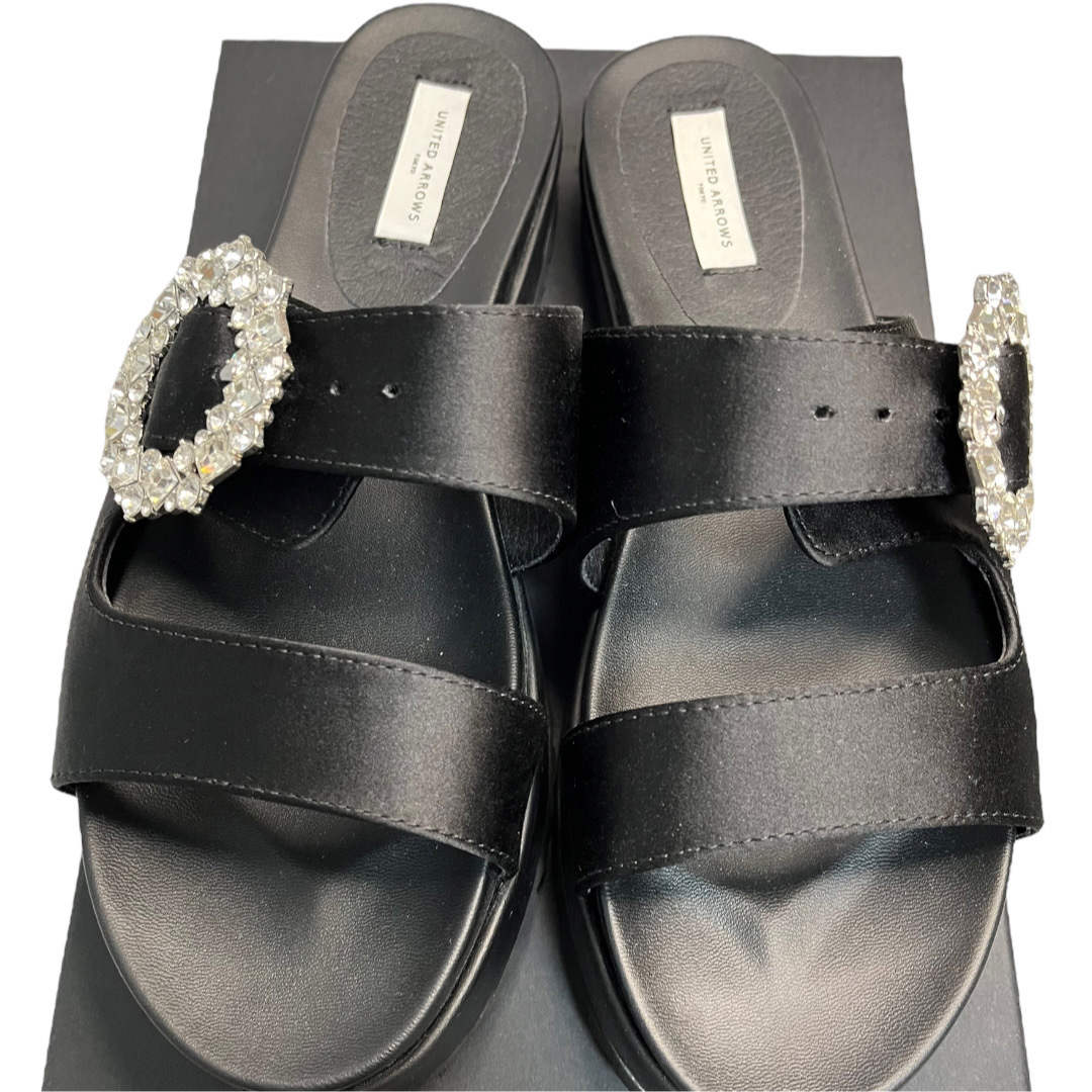 UNITED ARROWS(ユナイテッドアローズ)のユナイテッドアローズトーキョー　 黒 ブラック　厚底サンダル 24cm 綺麗 レディースの靴/シューズ(サンダル)の商品写真