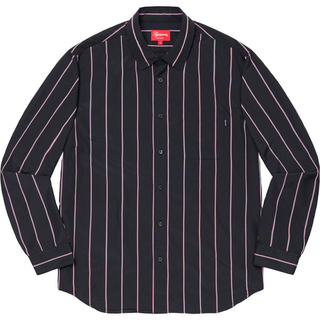 シュプリーム(Supreme)のSupreme 19AW Stripe Shirt レーヨンシャツ ネイビー L(シャツ)