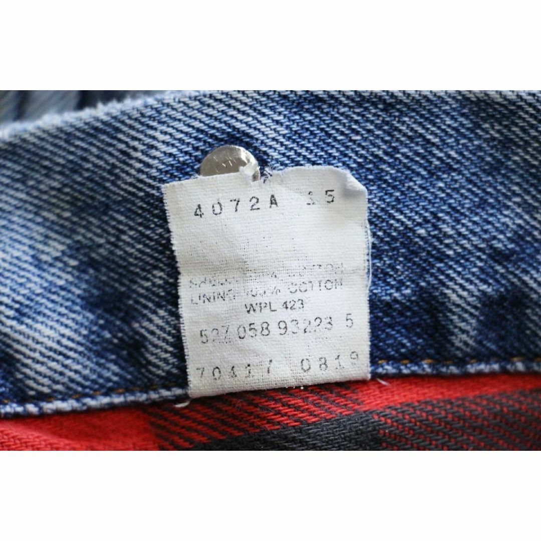 Levi's(リーバイス)の80s USA製 Levi'sリーバイス 70417 バッファローチェック ネルライナー ケミカルウォッシュ デニムジャケット 4ポケット★ビンテージ メンズのジャケット/アウター(Gジャン/デニムジャケット)の商品写真