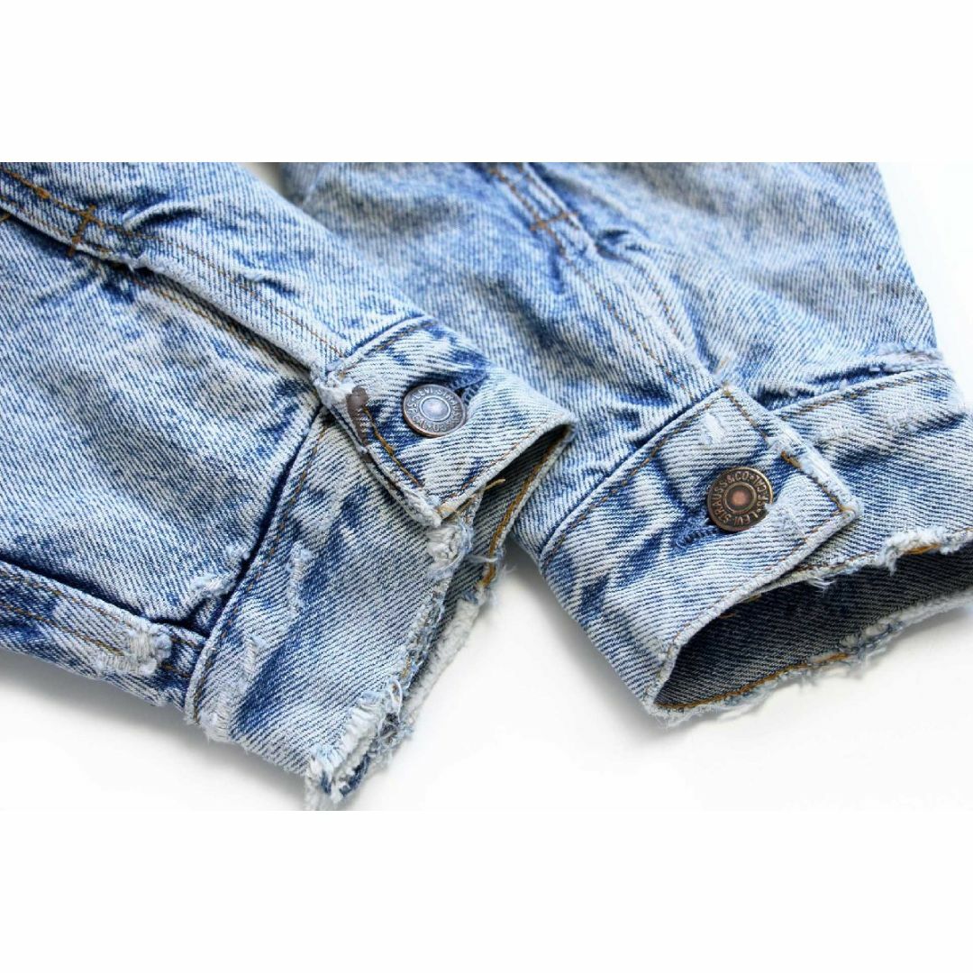 Levi's(リーバイス)の80s USA製 Levi'sリーバイス 70417 バッファローチェック ネルライナー ケミカルウォッシュ デニムジャケット 4ポケット★ビンテージ メンズのジャケット/アウター(Gジャン/デニムジャケット)の商品写真