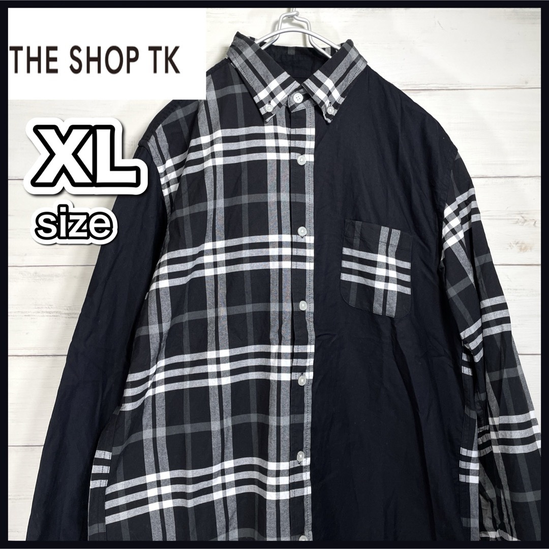 THE SHOP TK(ザショップティーケー)のTHE SHOP TK 【タケオキクチ】チェック柄 コンビシャツ 大きいサイズ メンズのトップス(シャツ)の商品写真