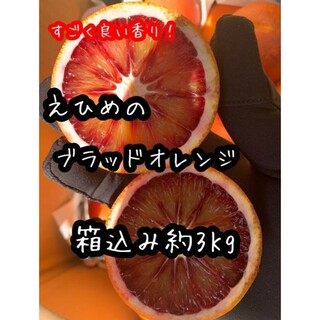 愛媛県産　ブラッドオレンジ　訳あり　箱込み約3Kg 柑橘　ミカン(フルーツ)