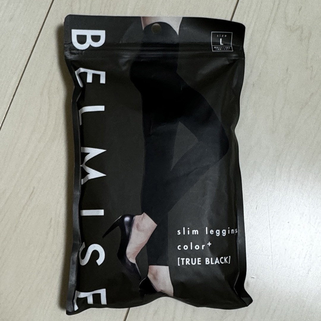 BELMISE(ベルミス)のBELMISE スリムレギンス ブラック Lサイズ 開封済み未使用 レディースのレッグウェア(レギンス/スパッツ)の商品写真