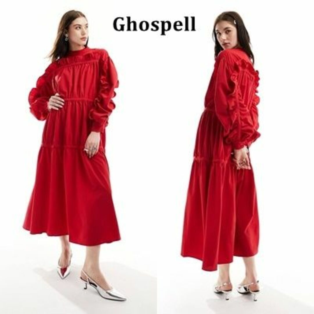 GHOSPELL(ゴスペル)のGhospell ゴスペル フリルスリーブ ロングドレス レディースのフォーマル/ドレス(ロングドレス)の商品写真