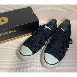 コンバース(CONVERSE)のコンバース スニーカー 水玉フロッキー ブラック ローカット 27.5cm(スニーカー)