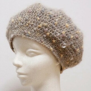 手編みベレー帽(帽子)