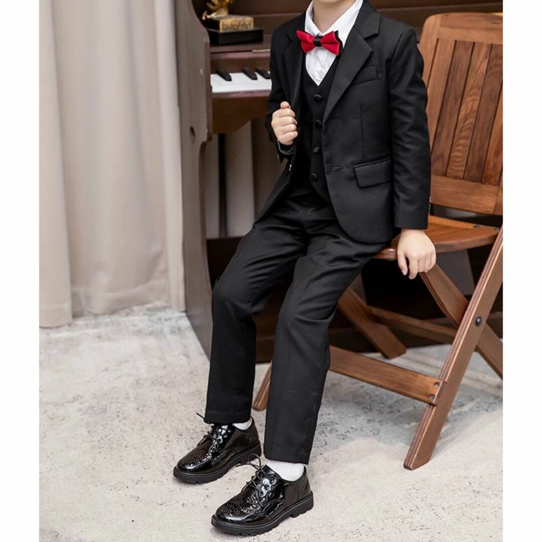 子供靴 フォーマル革靴 英国スタイルブラックフォーマルシューズ 男の子 七五三 キッズ/ベビー/マタニティのキッズ靴/シューズ(15cm~)(ローファー)の商品写真