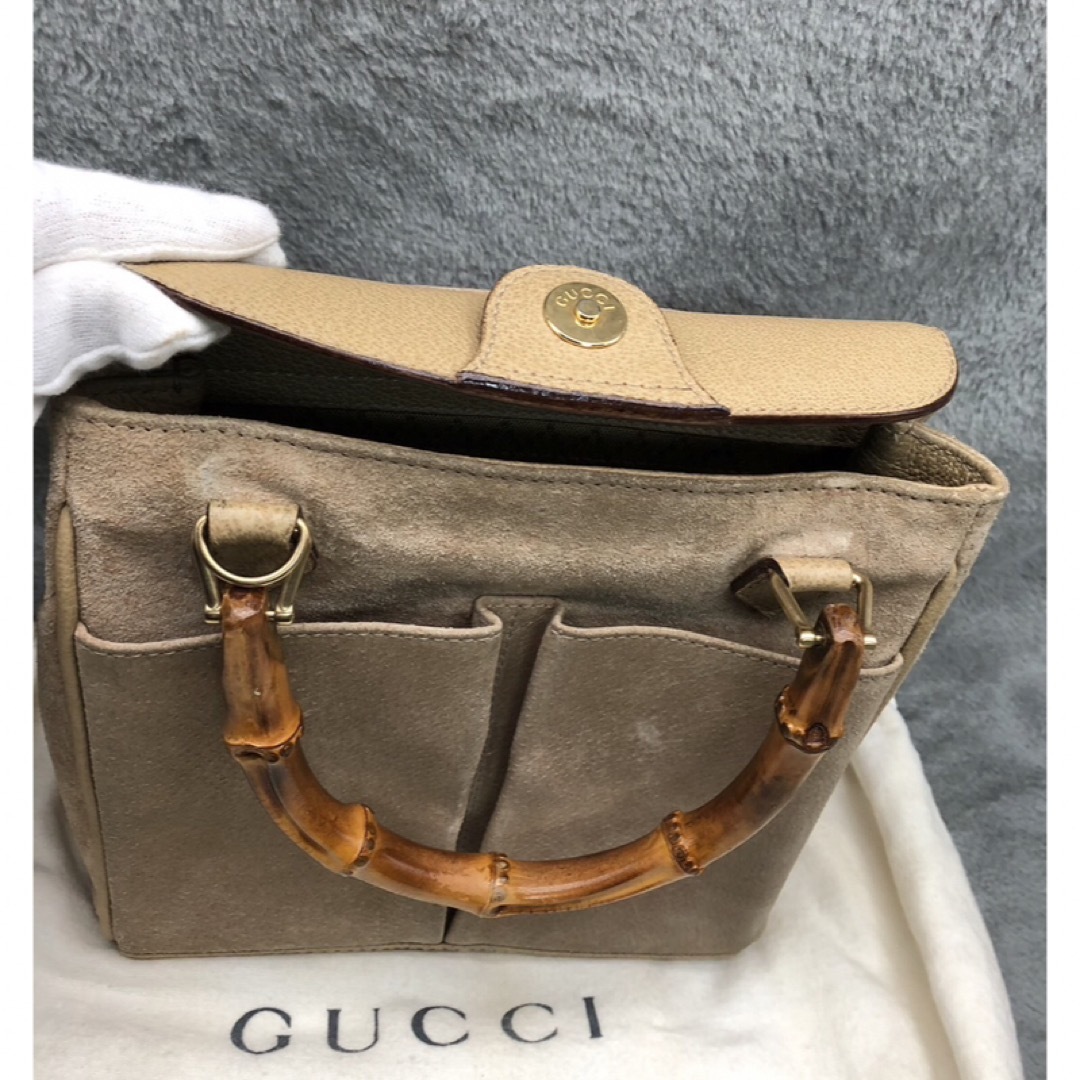 Gucci(グッチ)の買取見積書有り　オールドグッチ　2wayバンブーハンドバッグ、C C、保存袋付き レディースのバッグ(ショルダーバッグ)の商品写真