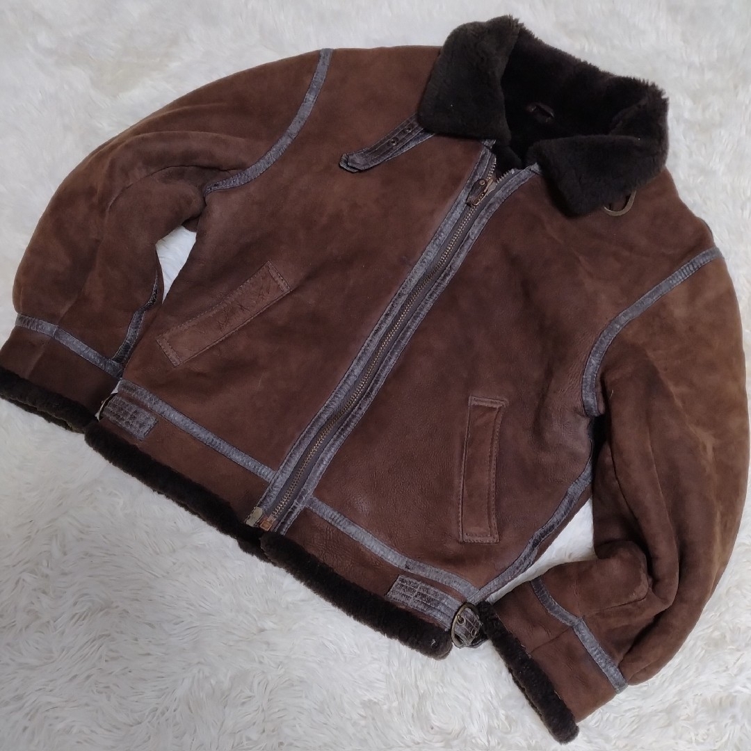 TYPEB-3 ムートンジャケット 韓国製 L ブラウン メンズのジャケット/アウター(フライトジャケット)の商品写真