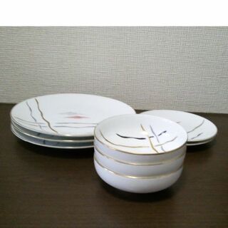 ノリタケ(Noritake)のヴィンテージ　ノリタケ　昭和モダン柄皿3種　合わせて8枚セット(食器)