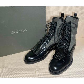 ジミーチュウ(JIMMY CHOO)のJIMMY CHOO ジミーチュウ フランネル使い レースアップブーツ 27.5(ブーツ)