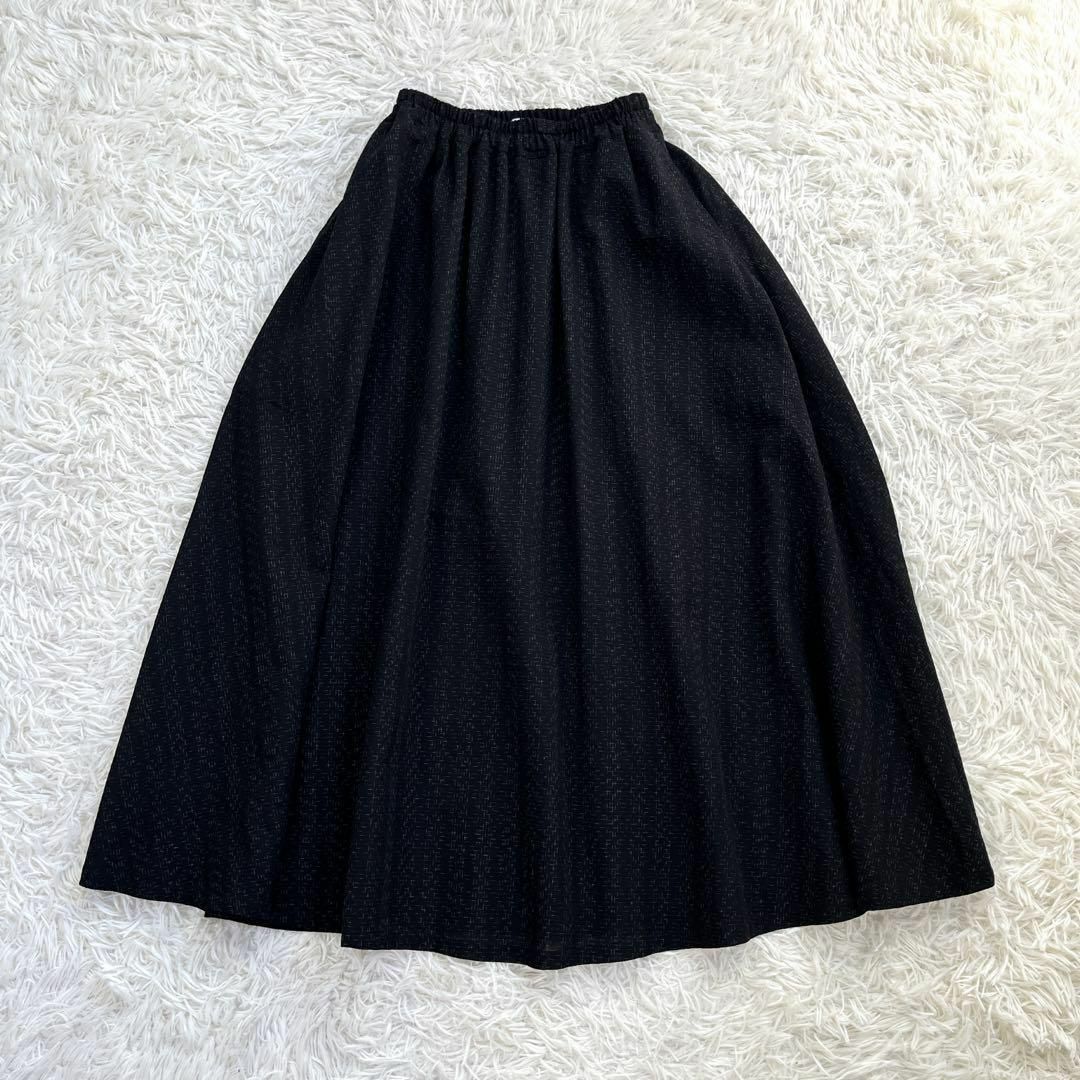 【美品】プランテーション　ウールロングスカート　ブラック　日本製　イッセイミヤケ