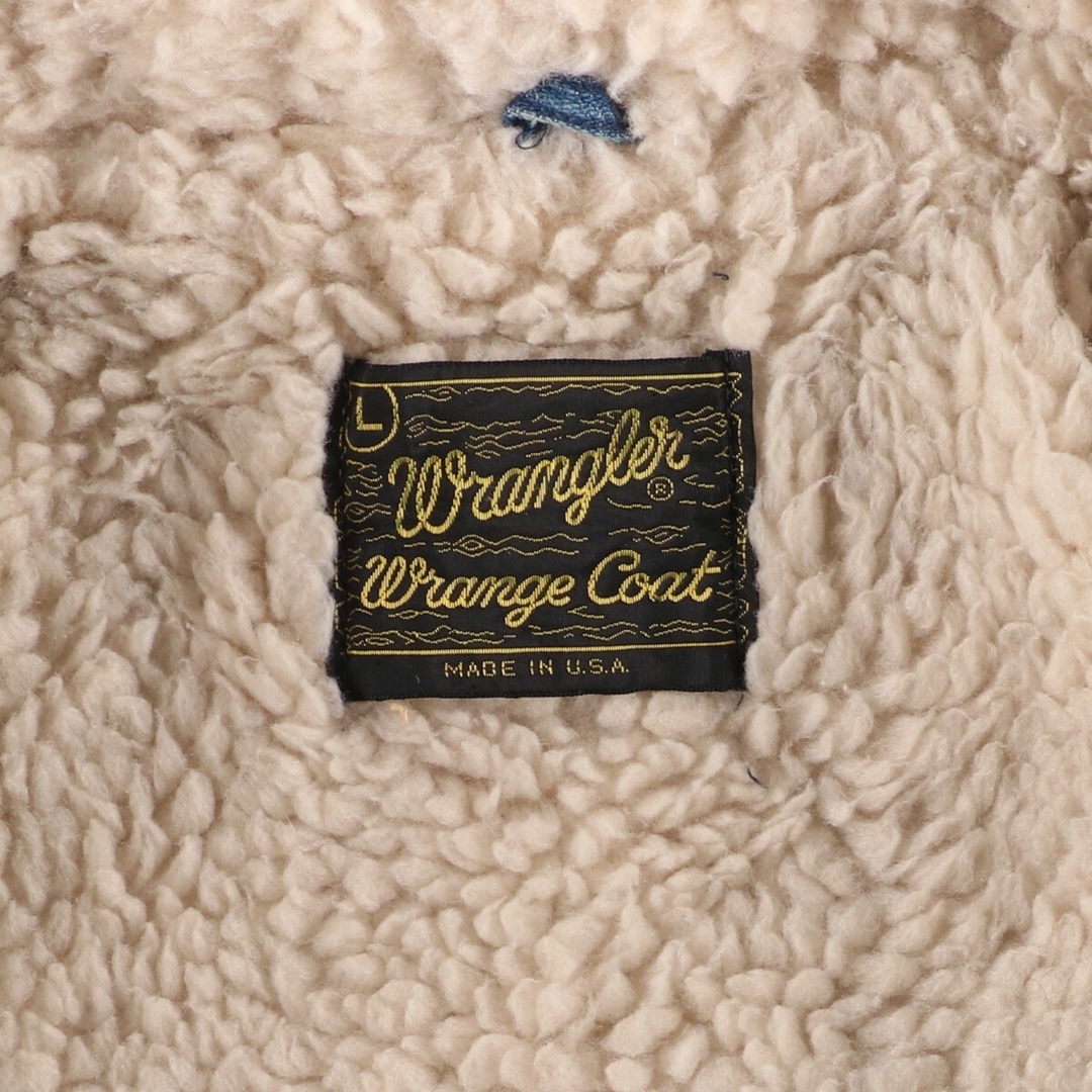 Wrangler(ラングラー)の古着 70年代 ラングラー Wrangler WRANGE COAT ランチコート デニムボアジャケット USA製 メンズL ヴィンテージ /evb004327 メンズのジャケット/アウター(Gジャン/デニムジャケット)の商品写真