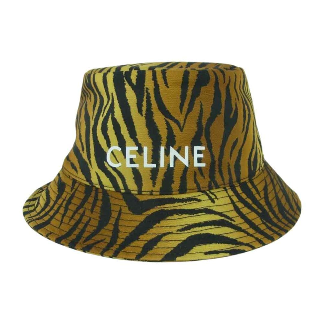 celine(セリーヌ)のCELINE セリーヌ 2AU5B695Q BUCKET HAT アニマル柄 ロゴプリント バケット ハット 帽子 ブラウン系 オレンジ系 ブラック系 L【極上美品】【中古】 メンズの帽子(ハット)の商品写真