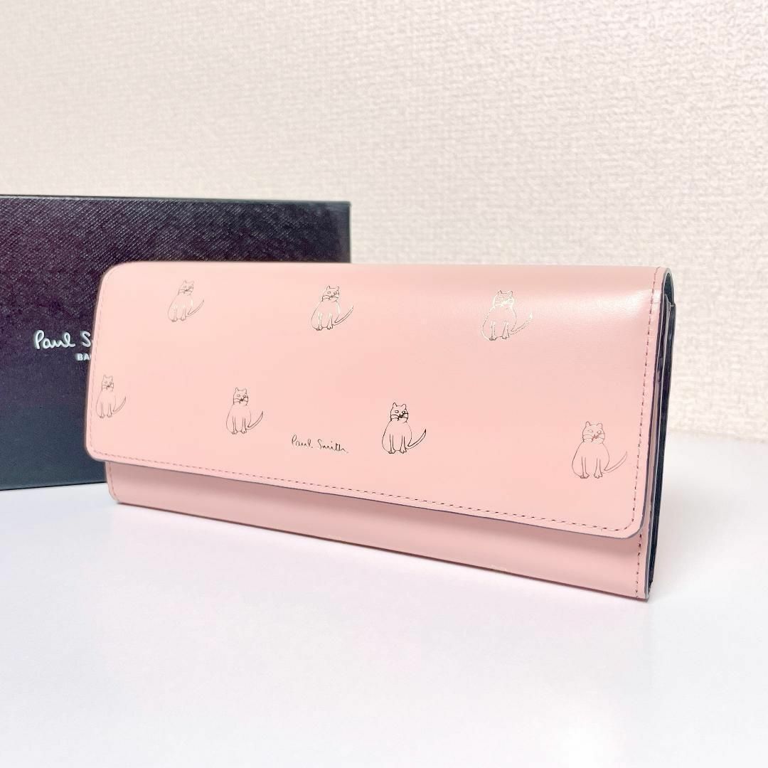 Paul Smith(ポールスミス)の新品　レザー　猫柄　ネコ　ピンク　長財布✨Paul Smith 24BW007 レディースのファッション小物(財布)の商品写真